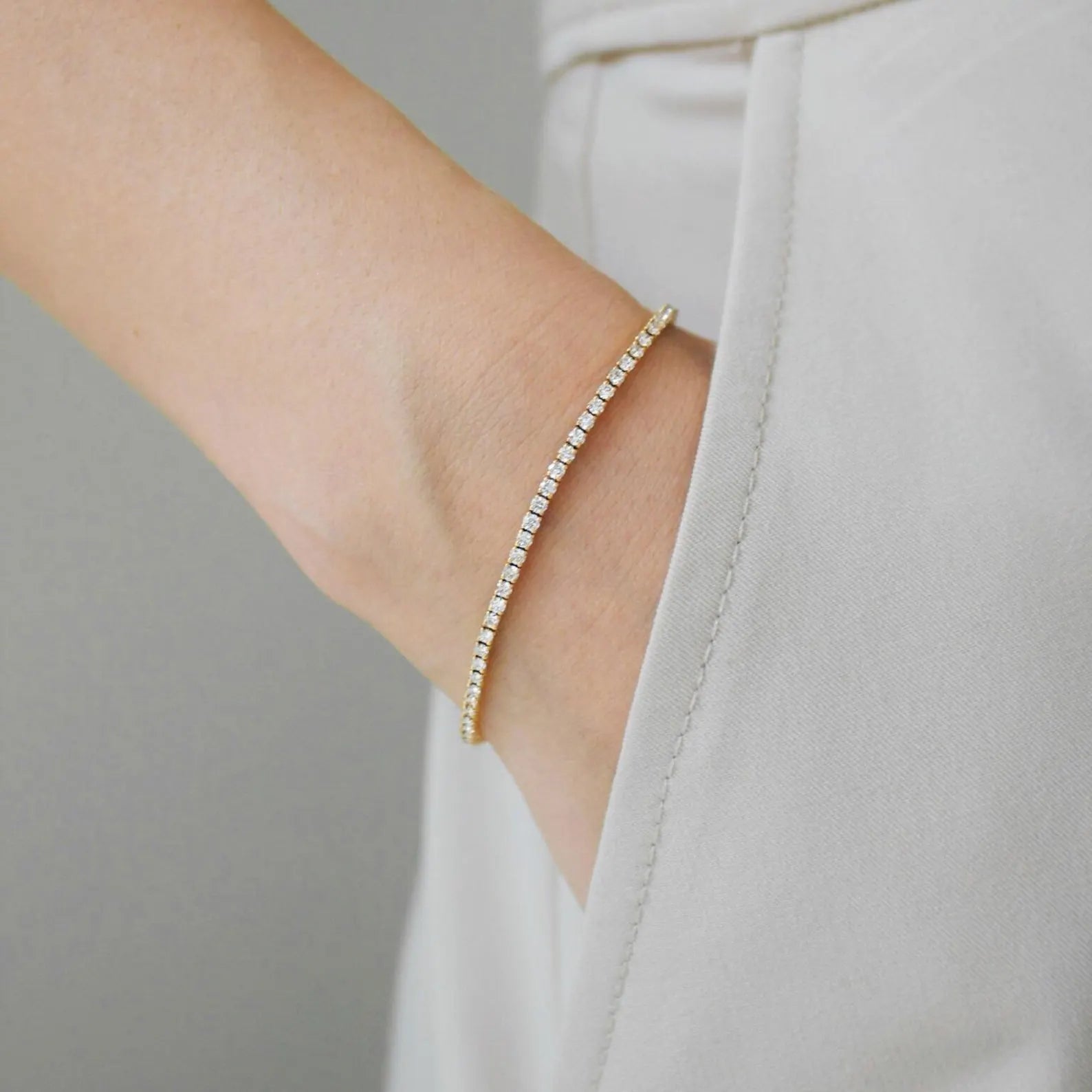 2 mm Moissanit-Tennisarmband