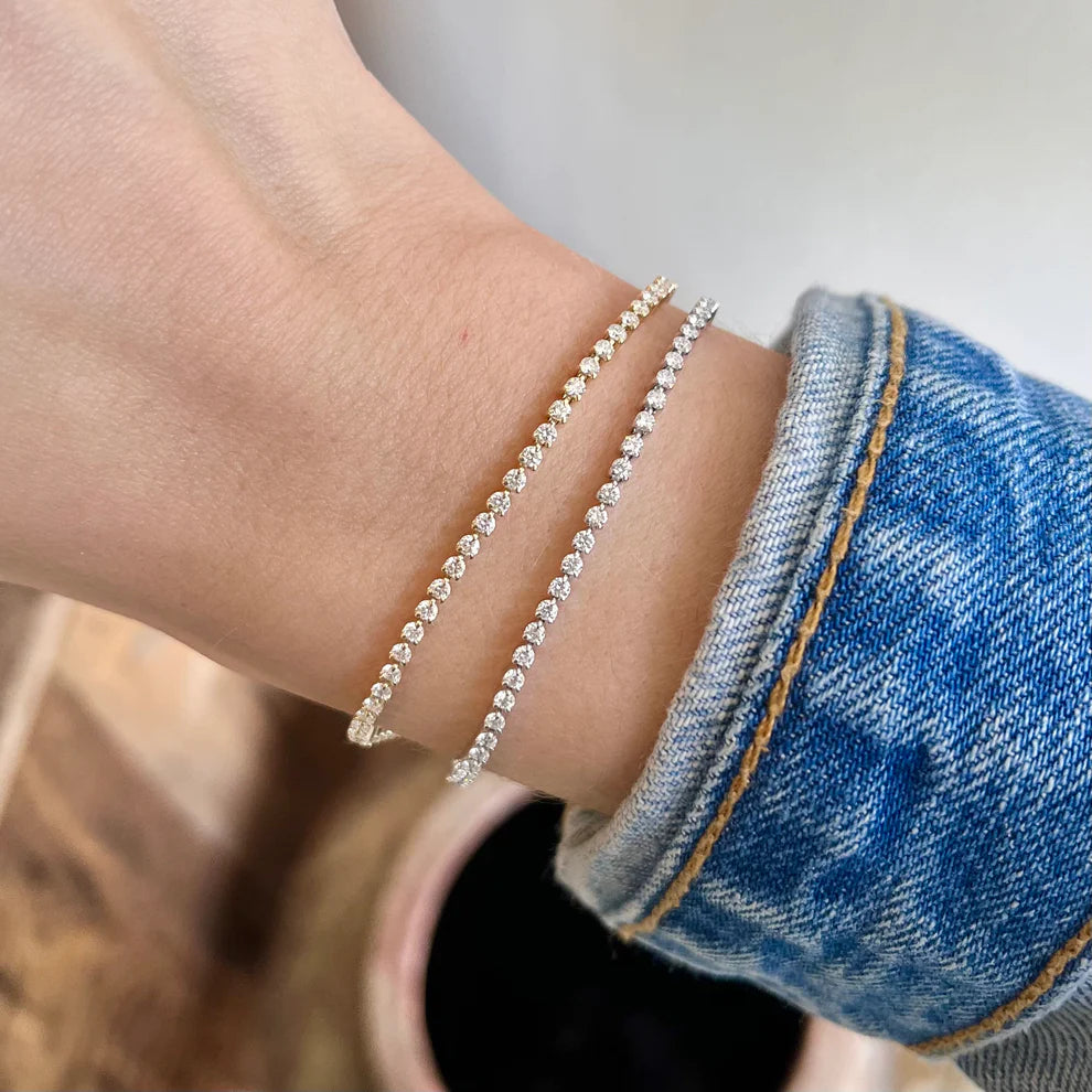 3-zackiges Moissanit-Tennisarmband für Damen