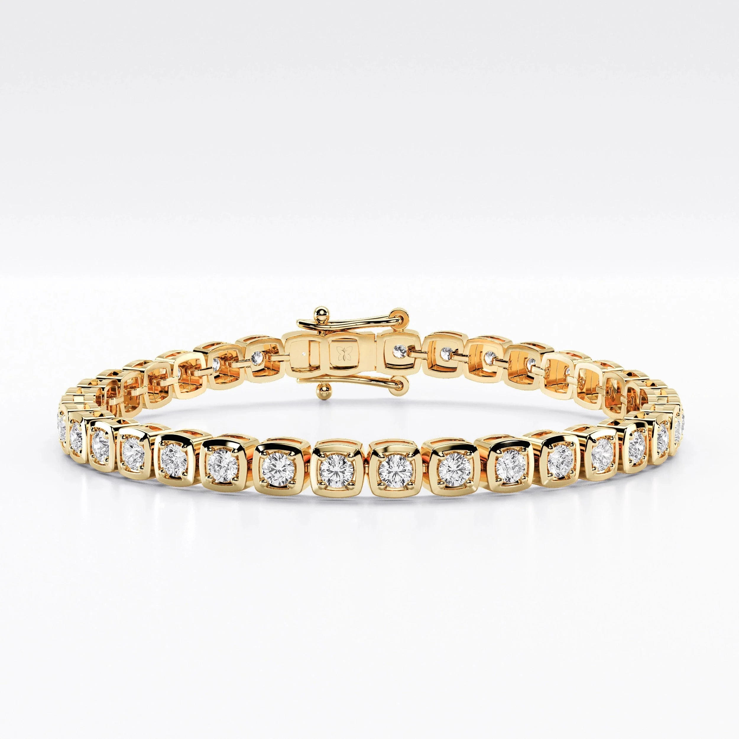 3mm Square Bezel Diamond Tennis Bracelet La Stella Jewels