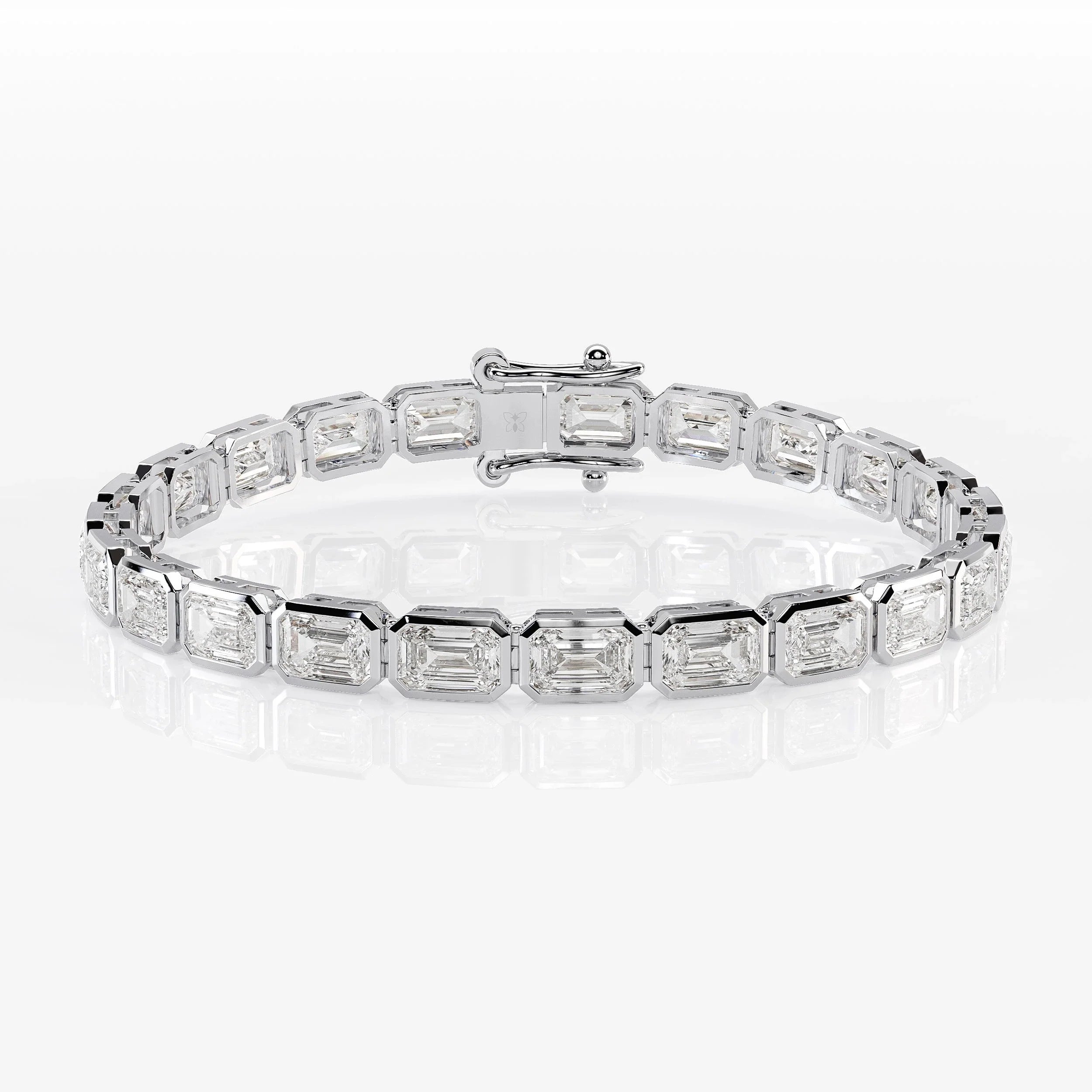 Bezel Emerald Cut Diamond Tennis Bracelet For Women La Stella Jewels