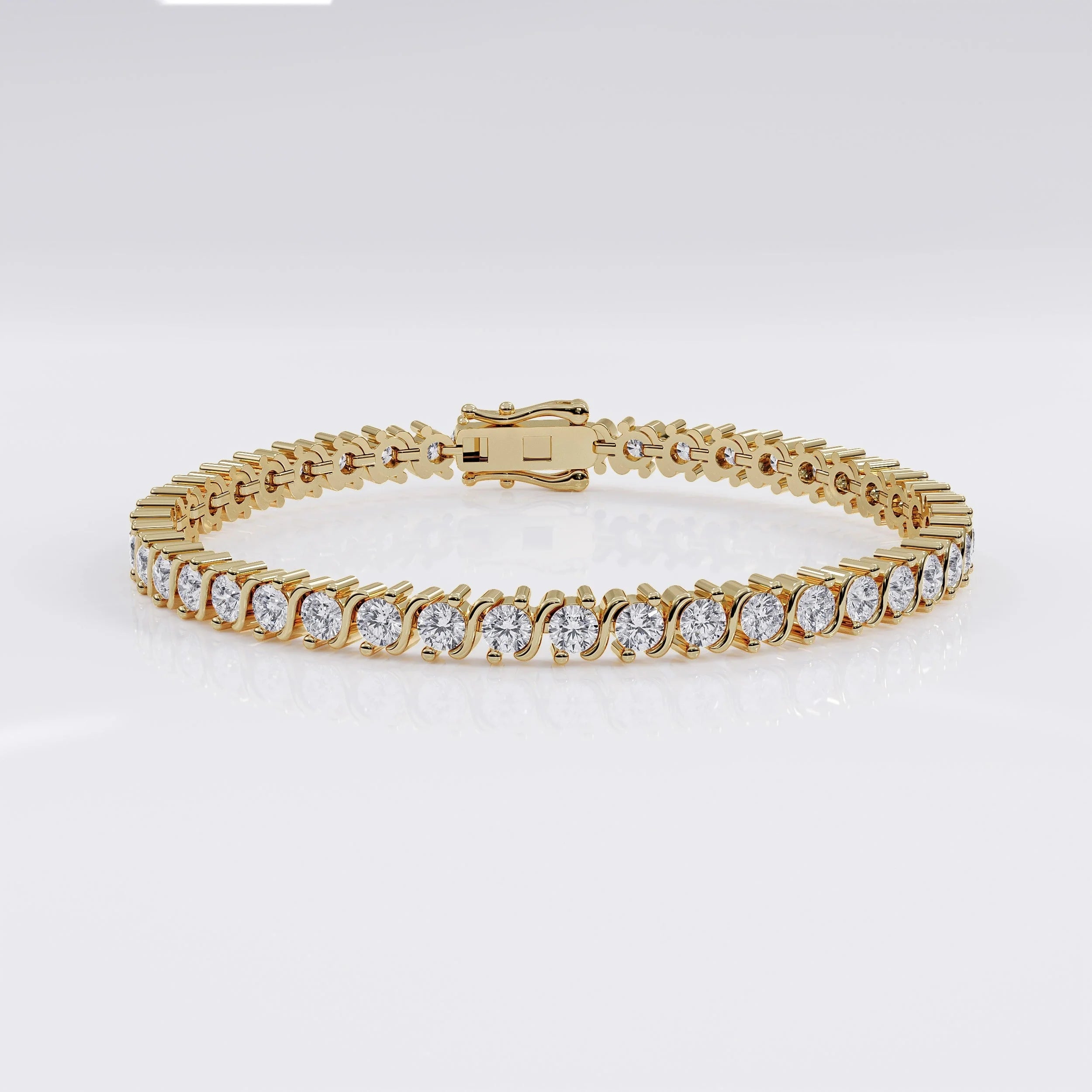 tennis_bracelet_diamonds_gold(925 Sterling Silver) La Stella Jewels