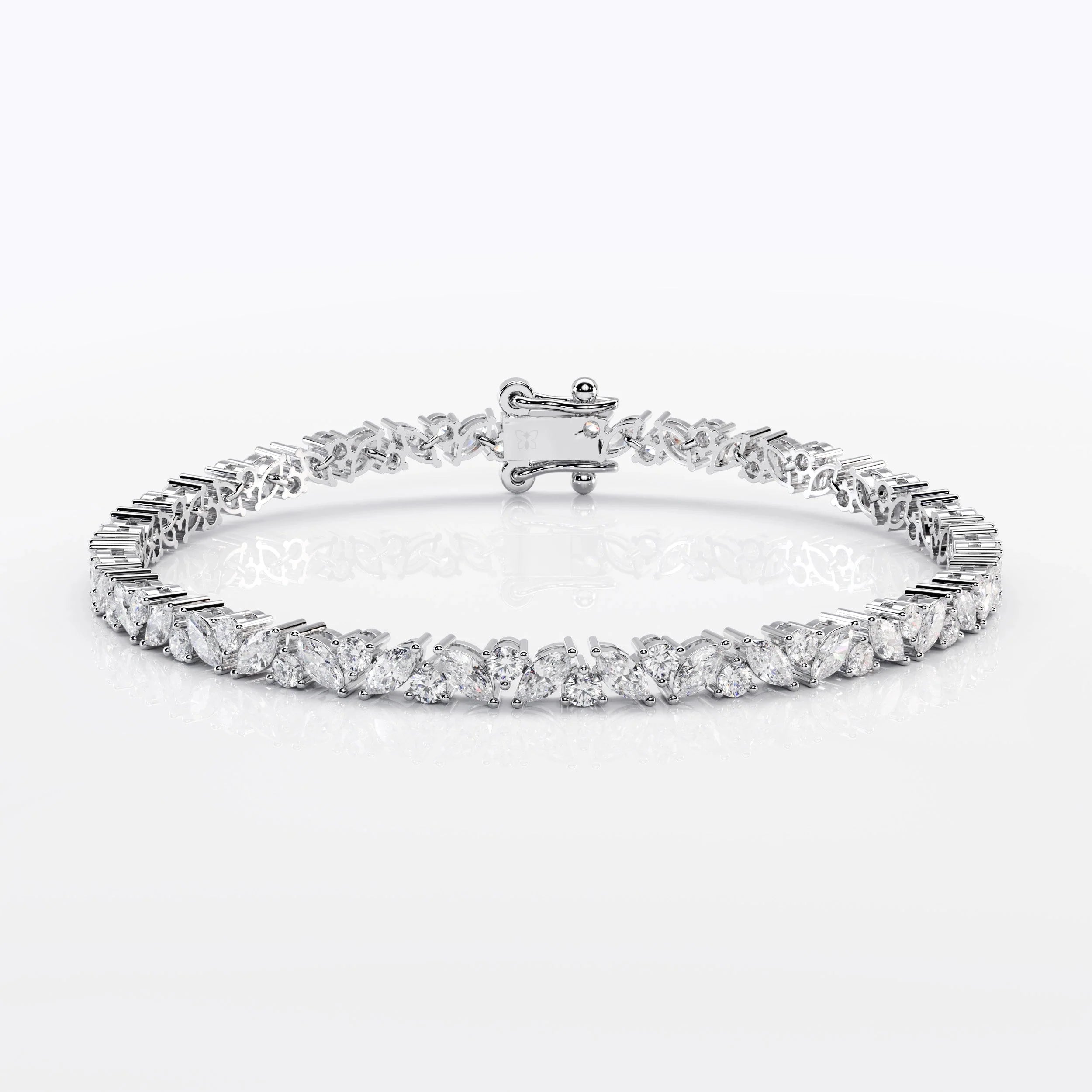 Cascading Marquise and Round Cut Tennis Bracelet For Women La Stella Jewels