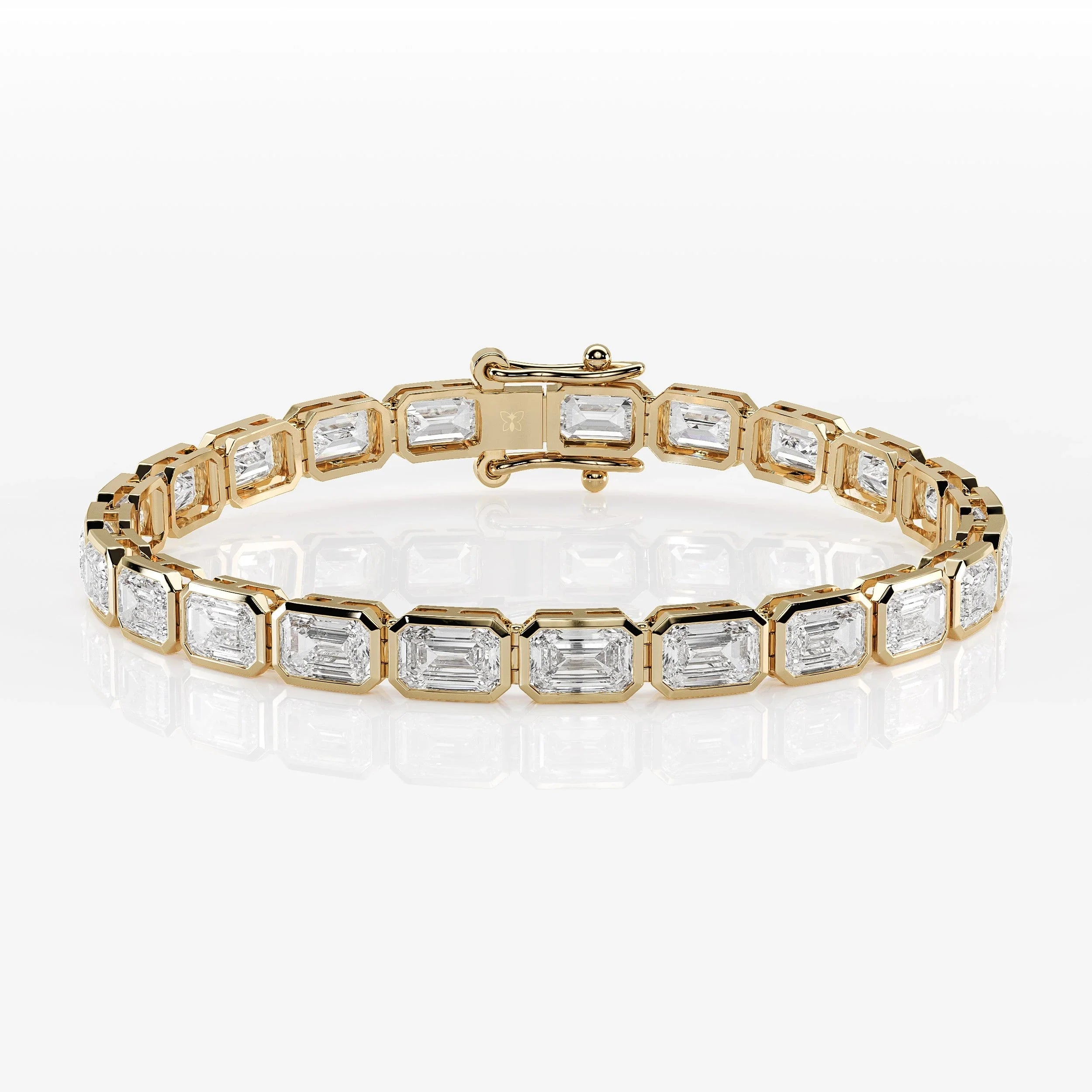 Bezel Emerald Cut Diamond Tennis Bracelet For Women La Stella Jewels