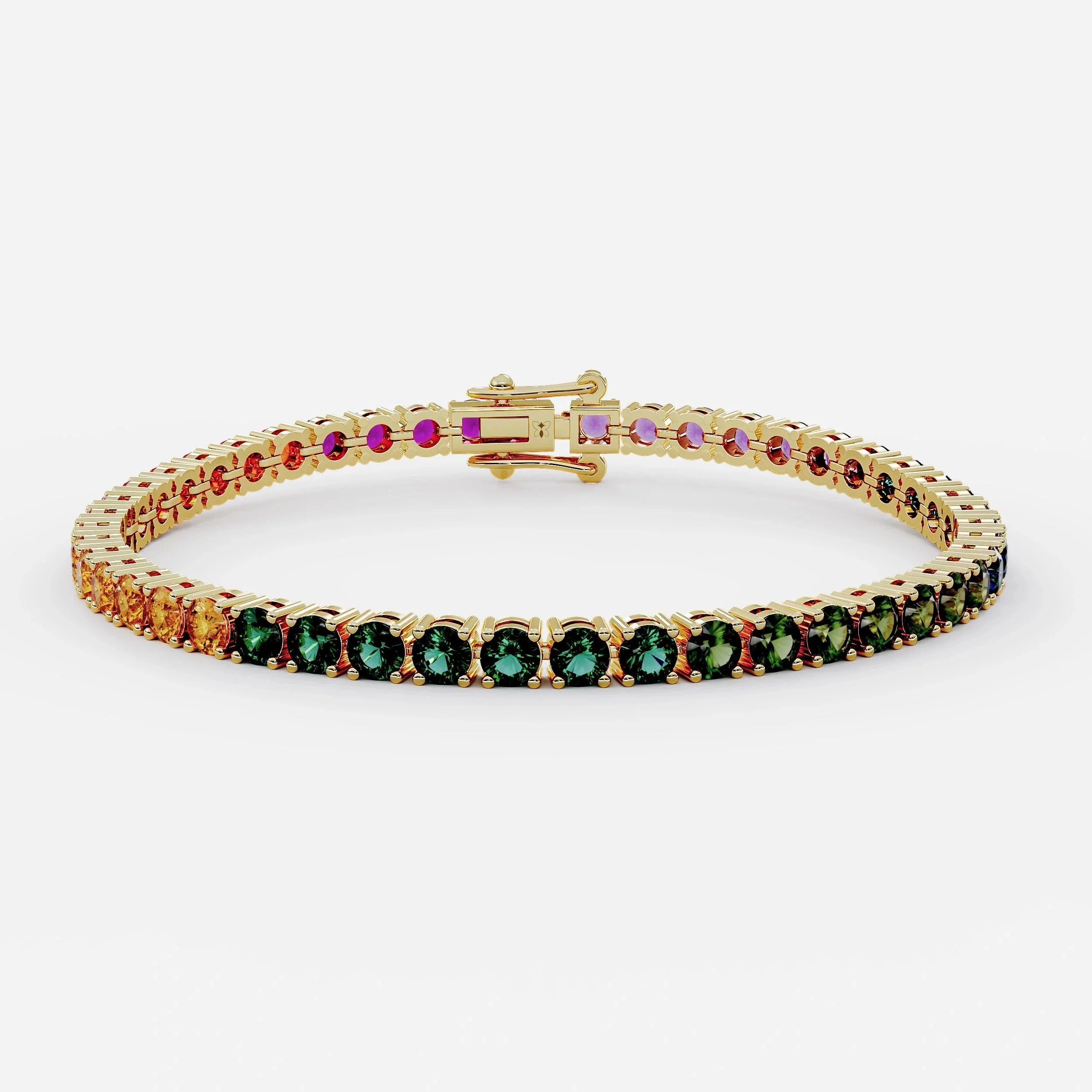 Rainbow Tennis Bracelet For Women (925 Sterling Silver) La Stella Jewels