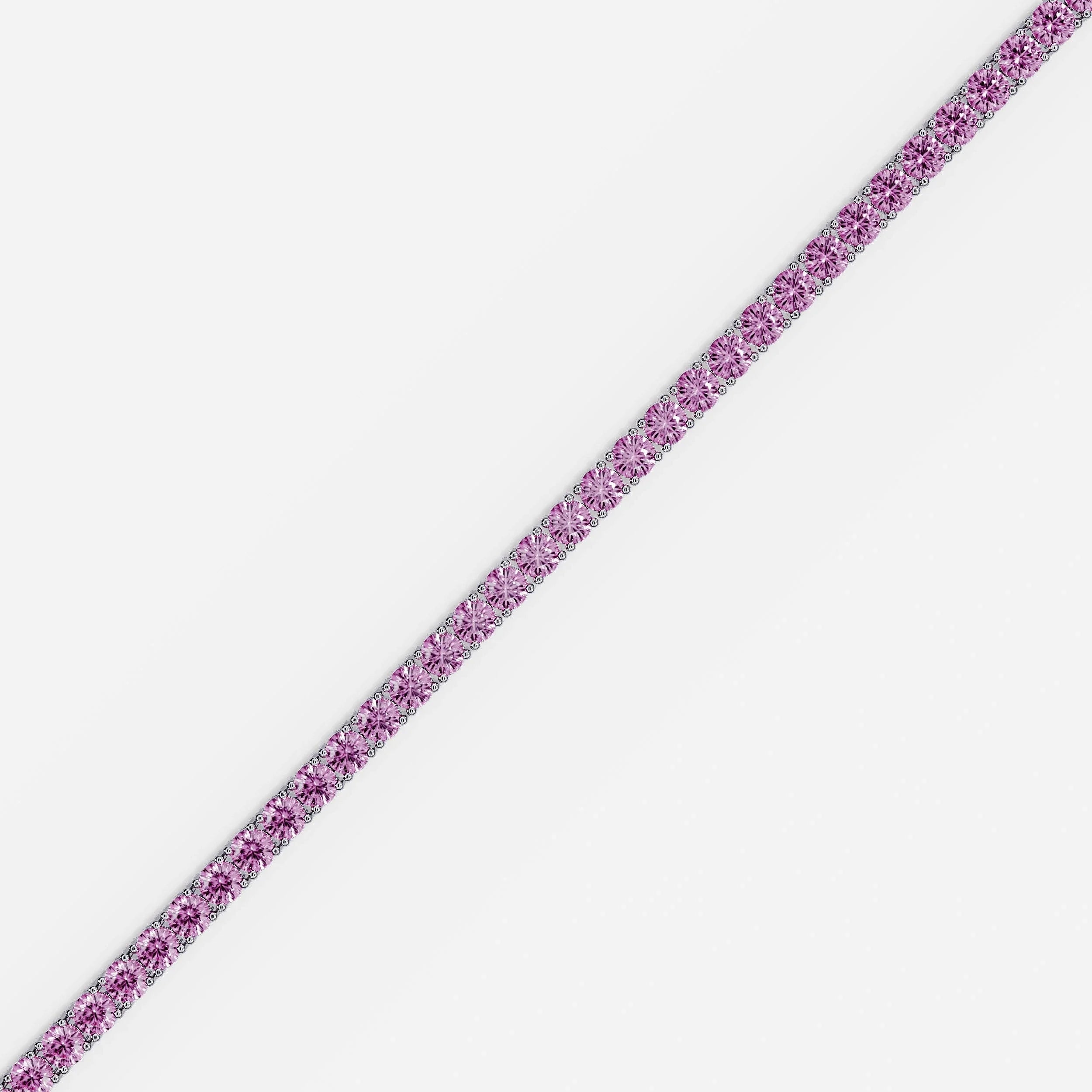 Pink Matrix Tennis Bracelet (925 Sterling Silver) La Stella Jewels