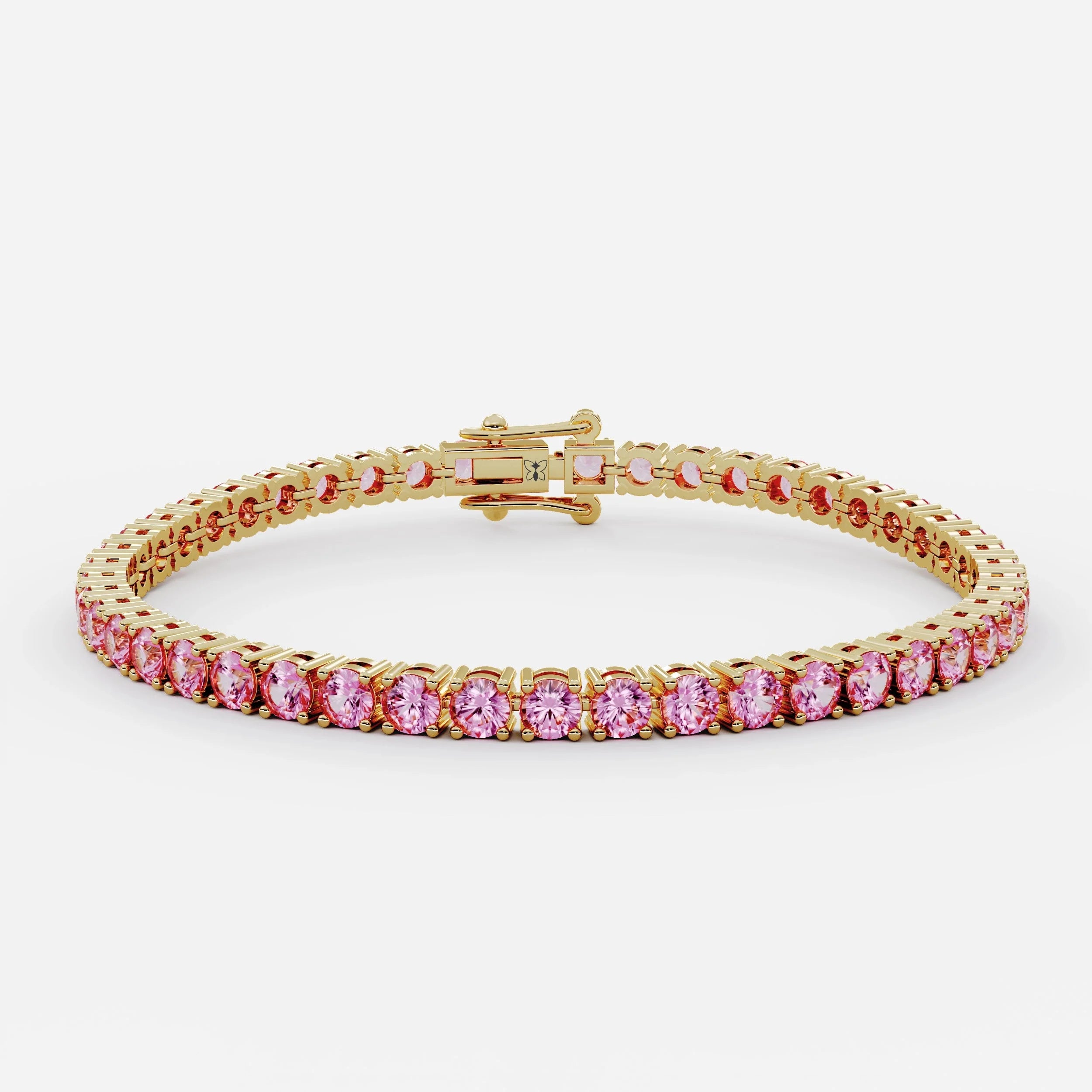 Pink Matrix Tennis Bracelet (925 Sterling Silver) La Stella Jewels