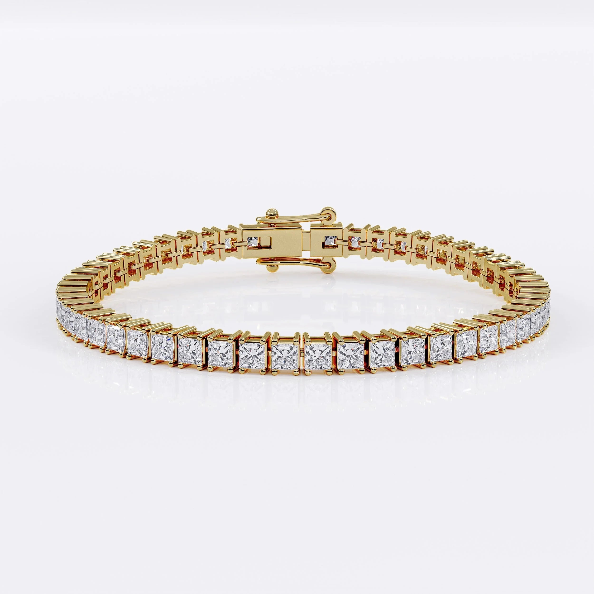 Tennis_bracelet_princess_cut_in_gold La Stella Jewels